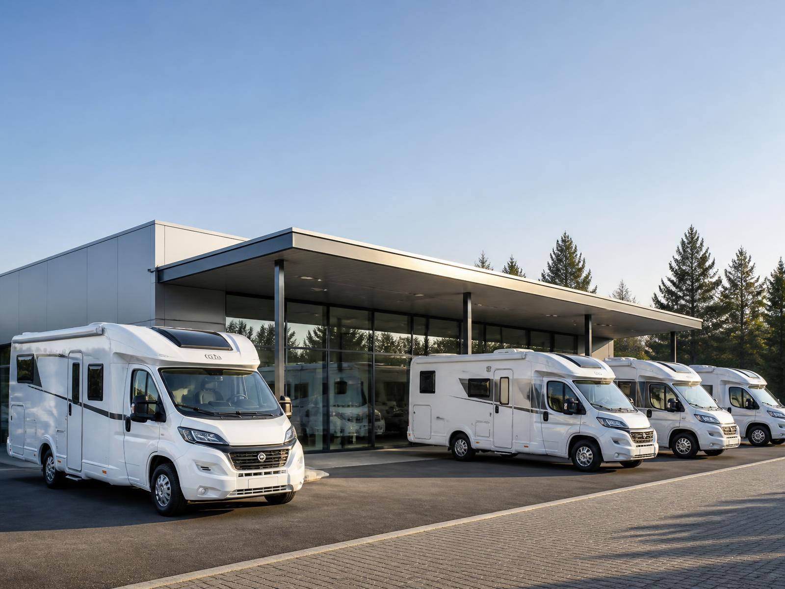 Showroom BENEcamp v Benešově s vystavenými vozy LAIKA